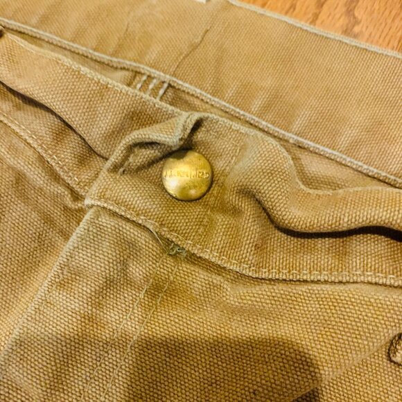 Vintage 60s 70s Carhartt Double Knee Work Pants 44 x 30 Talon Zipper Duck Canvas - Picture 14 of 16